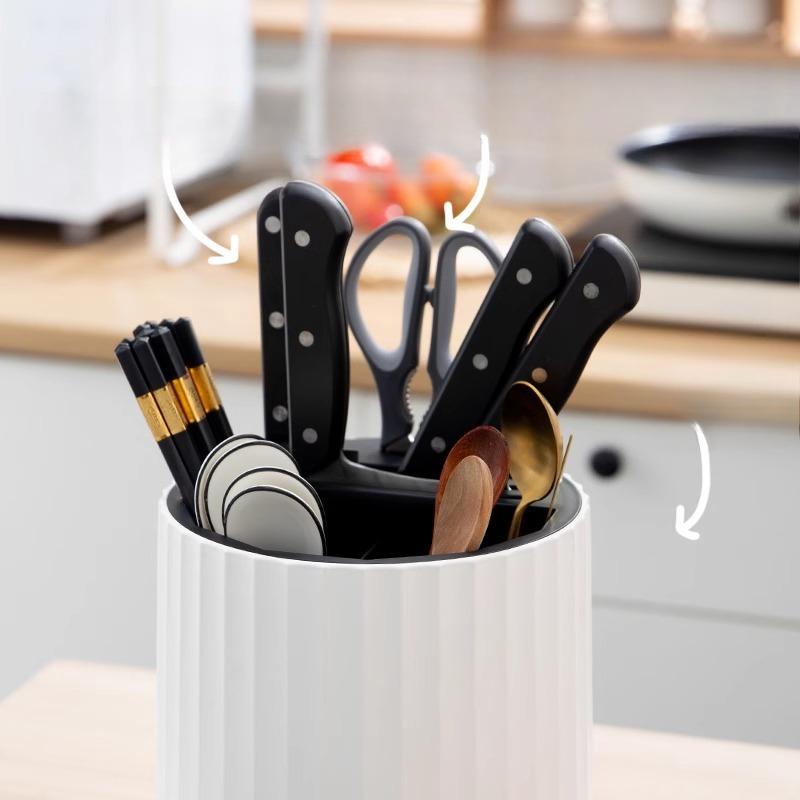 Multi-functional Household Kitchen Rotating Knife Rack Shelf