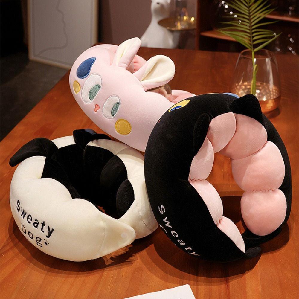 

Caterpillar U Shape Plush Pillow Big Eyed Plush Neck Pillow Neck Nap Girl чёрный