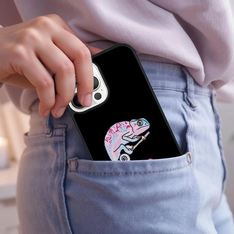 animal Chameleon Phone Case For iPhone 17 Air 15 16e 14 13 Pro Max Coque 12 11 Pro Max PLUS cover