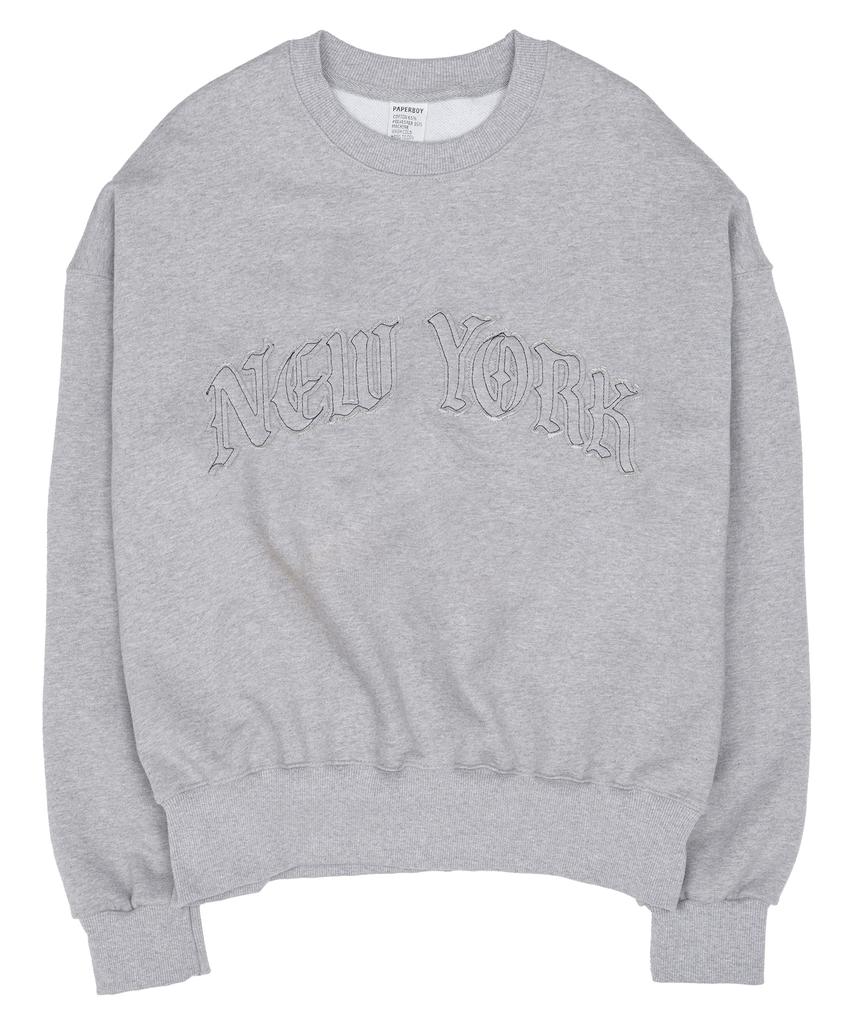 PAPERBOY Women'S New York Applique Sweatshirt - Oatmeal