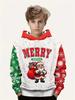 Felpa per bambini, felpe con cappuccio natalizie, moda per bambini, stampa di Babbo Natale, vestiti per bambine, abbigliamento per esterni per bambini
