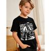 Boys Crewneck Short Sleeve Tee, Cool Chicano Mexican Gangster Skeleton Print Comfort Casual Top