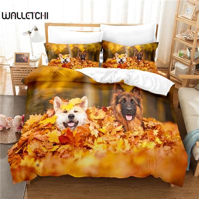 Uroczy Pies Zestaw Pościeli Zestaw Poszew na Kołdrę 3D Pościel Cyfrowy Druk Pościel Rozmiar Królewski Zestaw Pościeli Modny Design
