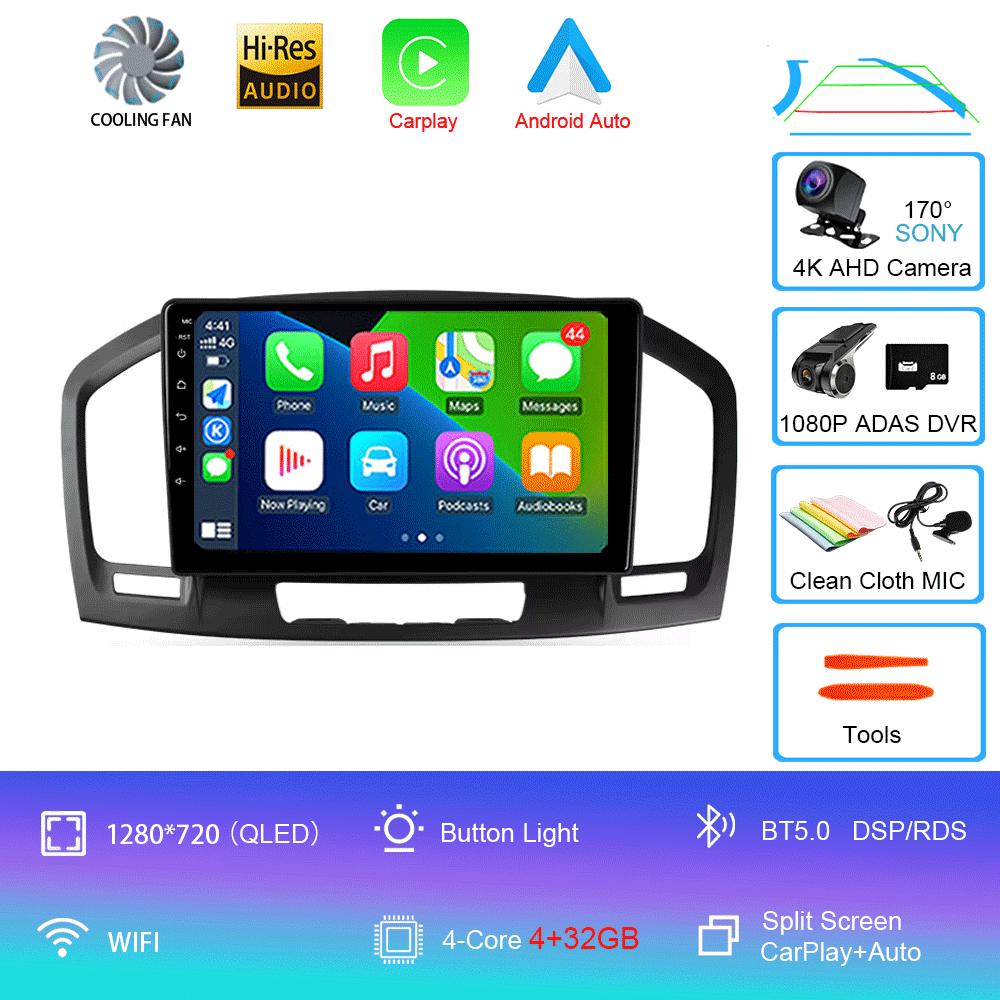 Car Radio Android 14 Carplay WIFI+4G For Buick Regal Opel Insignia 2009 2010 2011 2012 2013 Multimidia Player GPS Navi Stereo BT