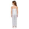 Girls Disco Latin Dance Jumpsuit Multi Layer Shiny Sequin Tassels Sleeveless Adjustable Straps Long Pants