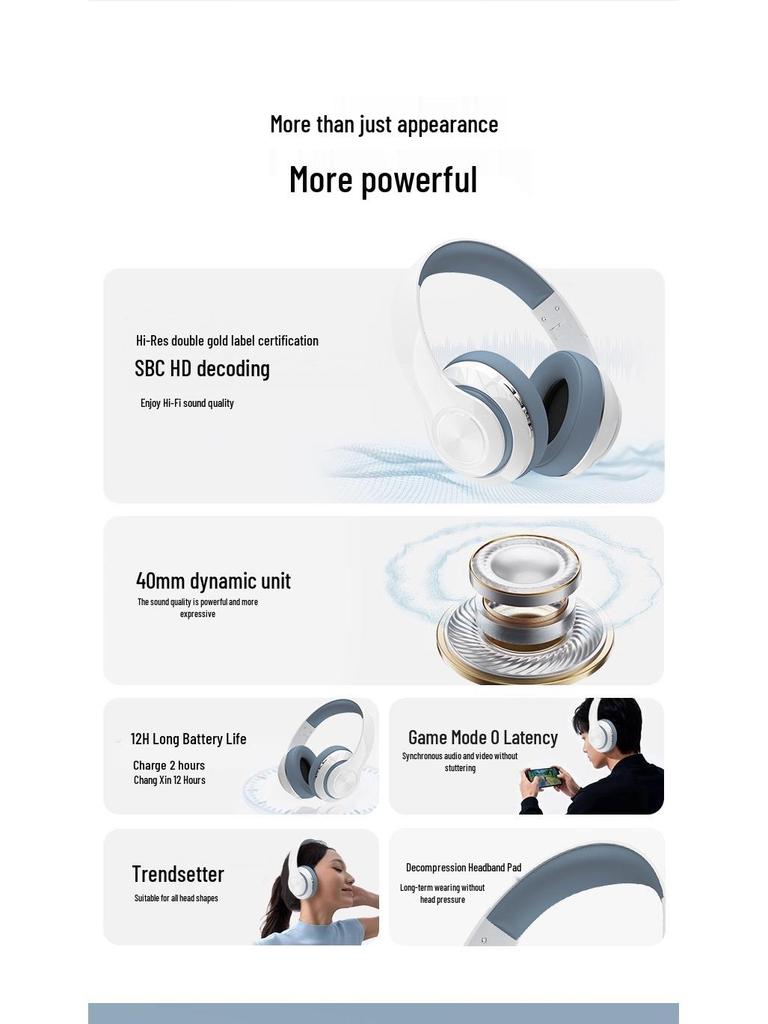 SN33 Over-Ear Bluetooth True Wireless Earbuds, Heavy Bass, Sports, TF Compatible, Universal for Mobile Phones