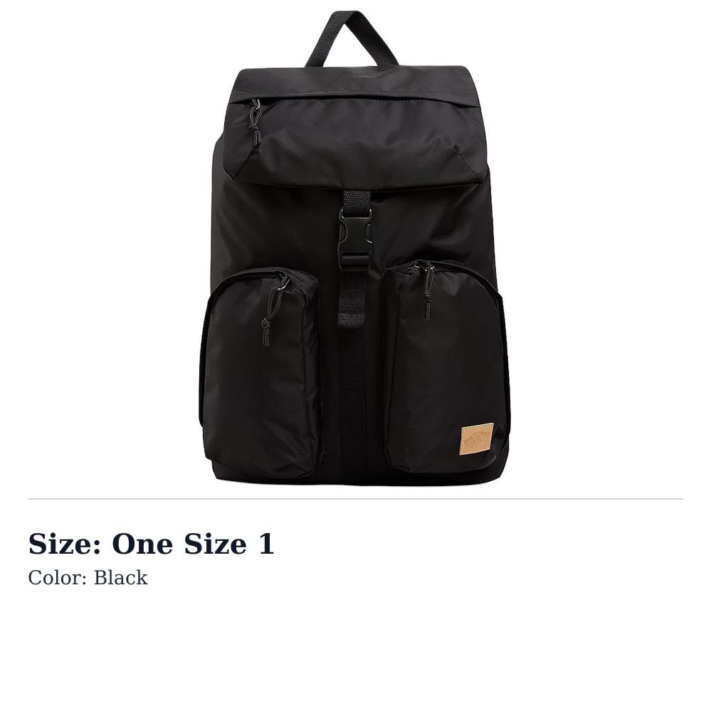 Vans 100 Cotton Backpack Regular Unisex Black VN000HDDBLK One Size 1