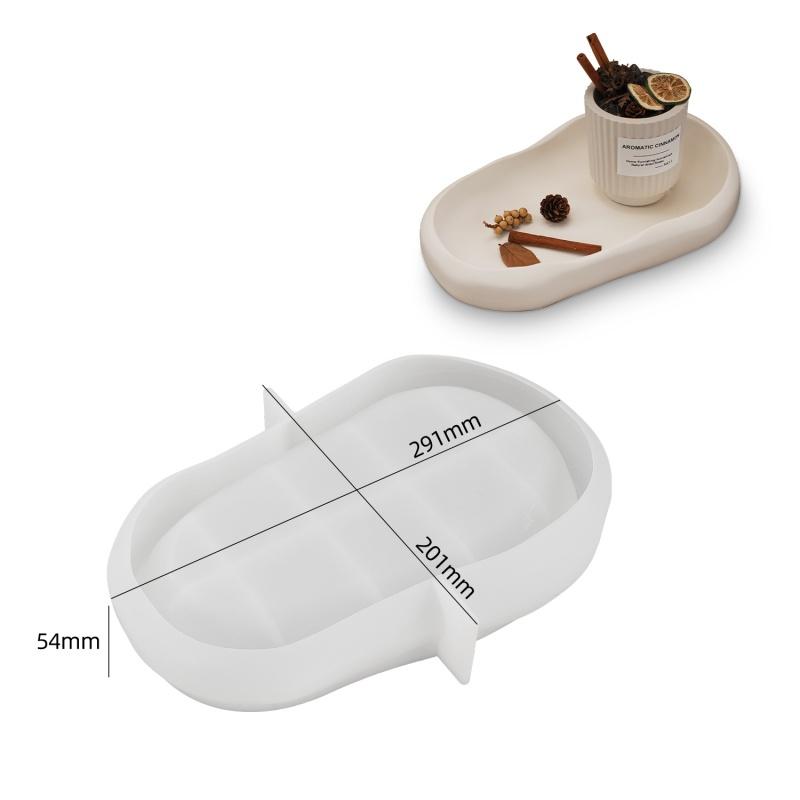 DIY Unregelmäßige Ovale Tablett-Platte Silikonform Schmuckaufbewahrungsständer Obstschale Harzform Heimdeko Blumentopf-Basis