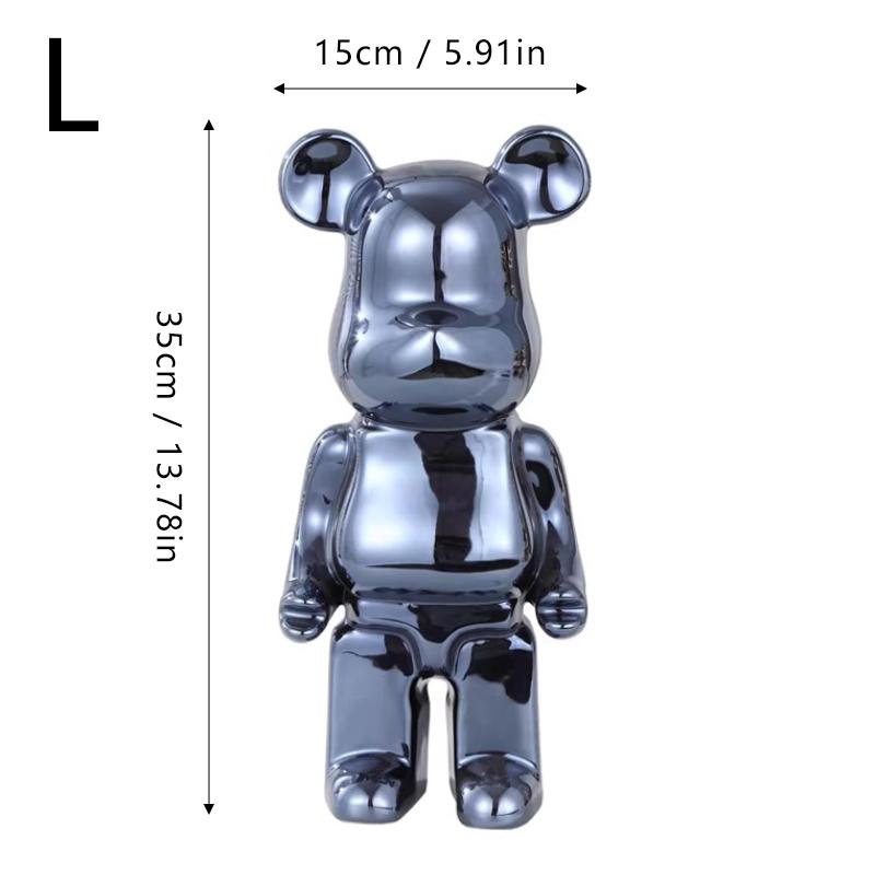 Electroplating Cartoon Bear Ornament Piggy Bank Resin Handicraft Creativity Affordable Luxury Desktop Living Room Decoration
