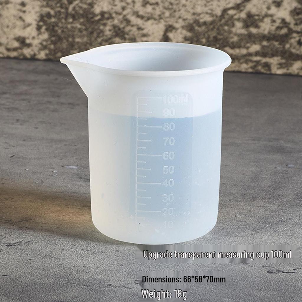 Multifunction Silicone Measuring & Mixing Cup with Epoxy Stirring Stick and Glue Dispensing Spoon for DIY Baking Tools