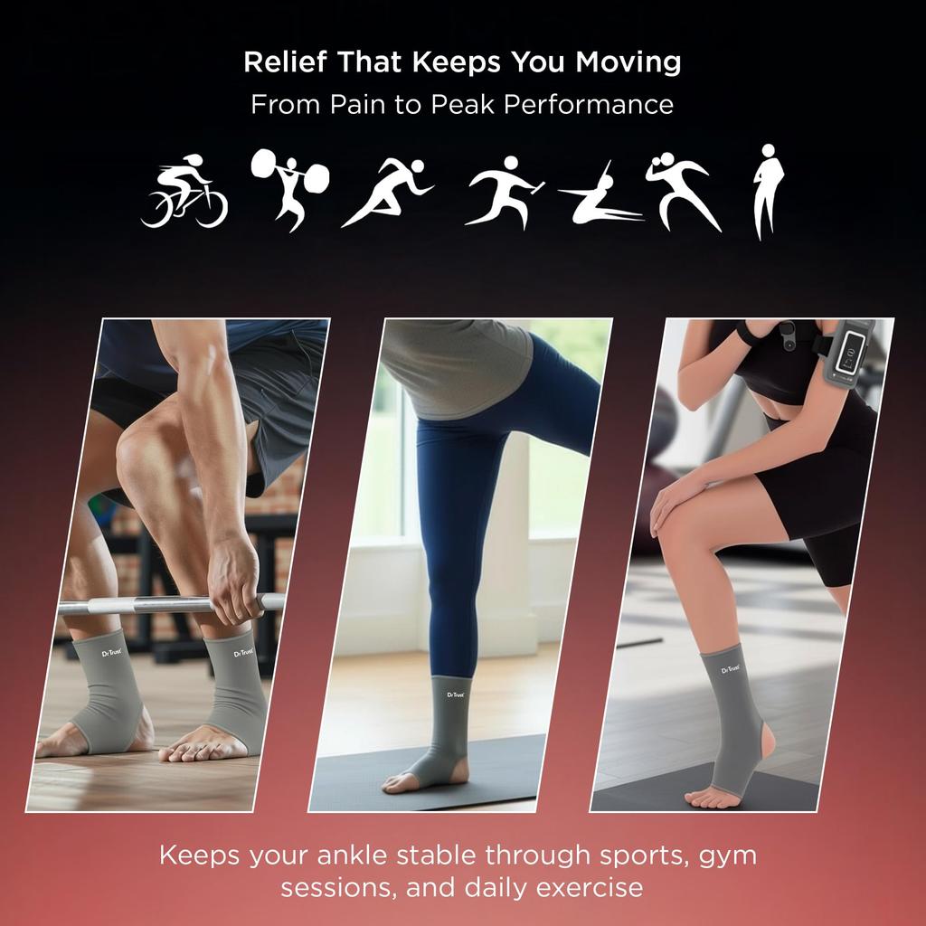Dr Trust USA 4303 Ankle Support For Ankle Pain Relief, Arthritic Pain, Sprained Ankles, Sports Injury|Open Heel Design for Faster Healing|Ankle B