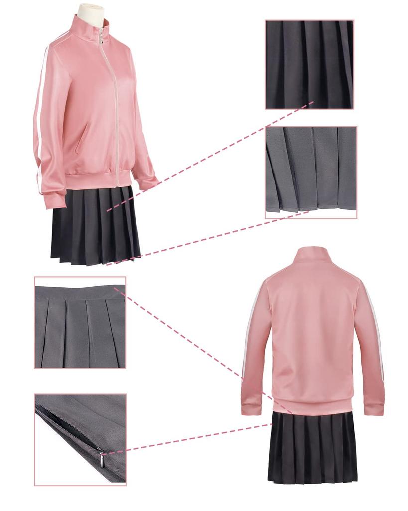 Goto Hitori Cosplay Guitar Bocchi the Rock Cosplay Full Adult Costume for School Festivals Hitori Wig Size [Excellent Quality] Wig, Hero Costume,