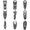 3pcs Temporary Tattoo Waterproof Long-lasting Body Stickers Tattoo Grim Reaper Tattoo For Arms Men Adults