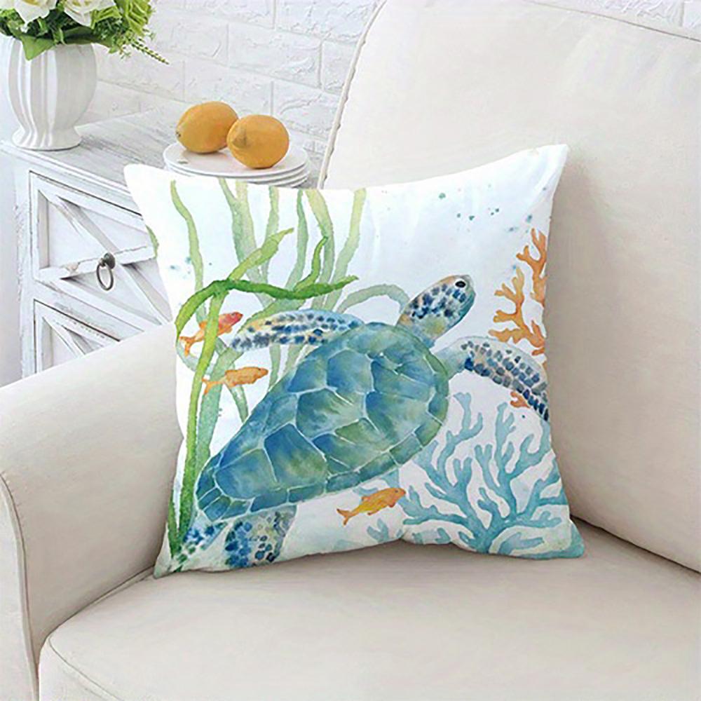 Ein farbenfroher Kissenbezug mit FischmusterGeeignet für Sofa Auto Schlafzimmer dekorativer Kissenbezug Kissenbezug