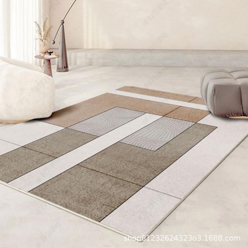 Nordic Style Modern Simple Living Room and Bedroom Carpet with Coffee Table Mat