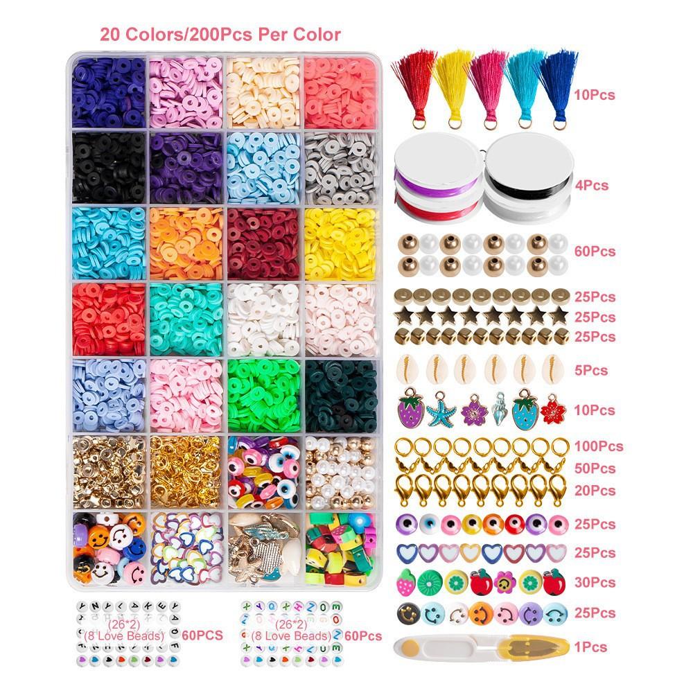 Diy Soft Pottery Set, Soft Pottery Pieces, Soft Pottery, Colored Letter Beads, Woven Bracelets, Necklaces, Earrings, Loose Beads.