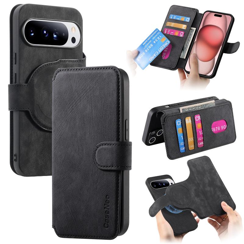 Magnetický obal peněženka s ochranou celého těla pro Google Pixel 11 10 9 8 7 6 Pro XL 10A 9A 8A 7A 6A Kožený kryt s držákem na karty