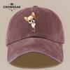 Pc Niedliches Cartoon Chihuahua Muster Gedruckte Baseballkappe Sommer Lässiges Bekleidungszubehör Schwarze Papa Trucker-Kappe Atmungsaktiv und