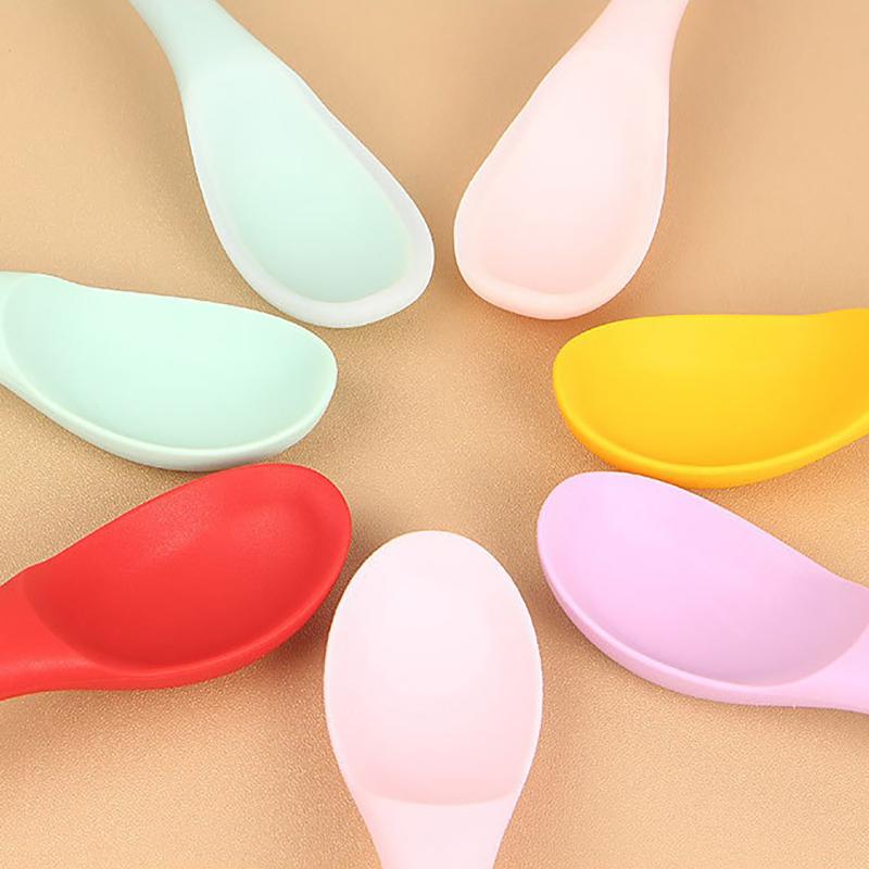 Silicone Spoon Small Spoon With Long Handle Heat Resistant Easy To Clean Non-Stick Rice Spoons Tableware Utensil Kitchen Tool
