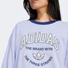 Adidas Originals Vrct Letter Logo Embroidered Loose Fit Crew Neck Long Sleeve Sweatshirt Women Sweatshirt Blue IT4271