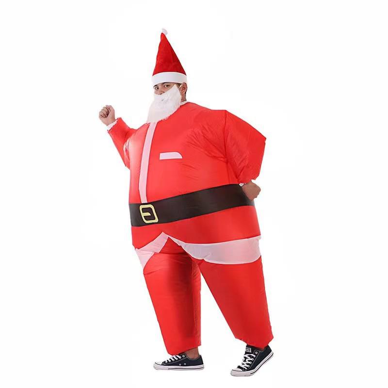 Christmas Riding Reindeer & Gingerbread Man Dinosaur Inflatable Costumes