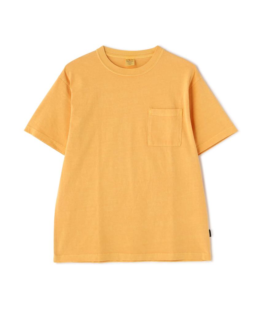 AVIREX DAILY SHORTSLEEVE FADE WASH POCKET T-SHIRT L 423 mustard 783-3934010