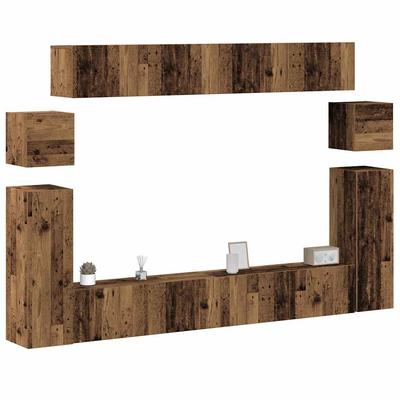 8-Cz. TV Cabinet Set, Old Wood, Wood-Based Material