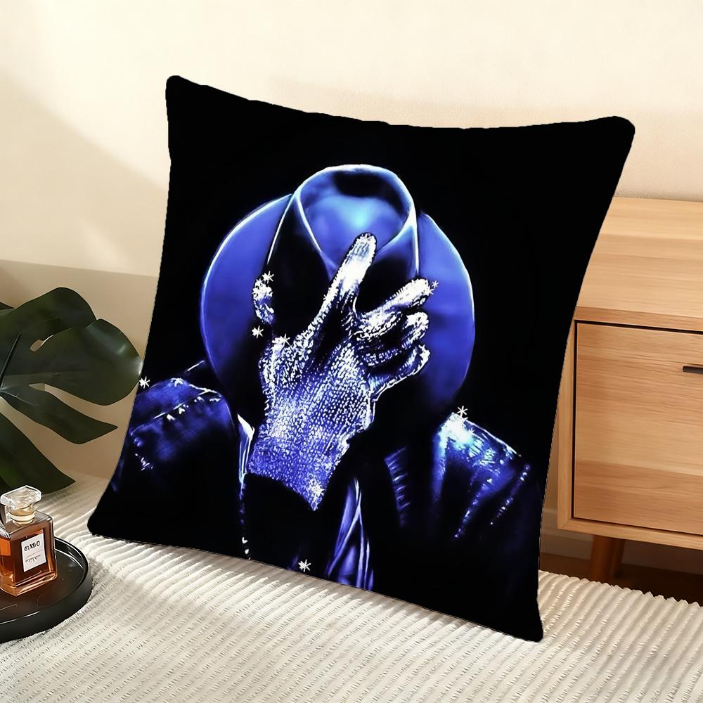 M-Michael J-Jackson Cushion Cover Soft Short Plush Pillow Cover Smooth Cozy Texture Aesthetic Cushion Case Home Decor