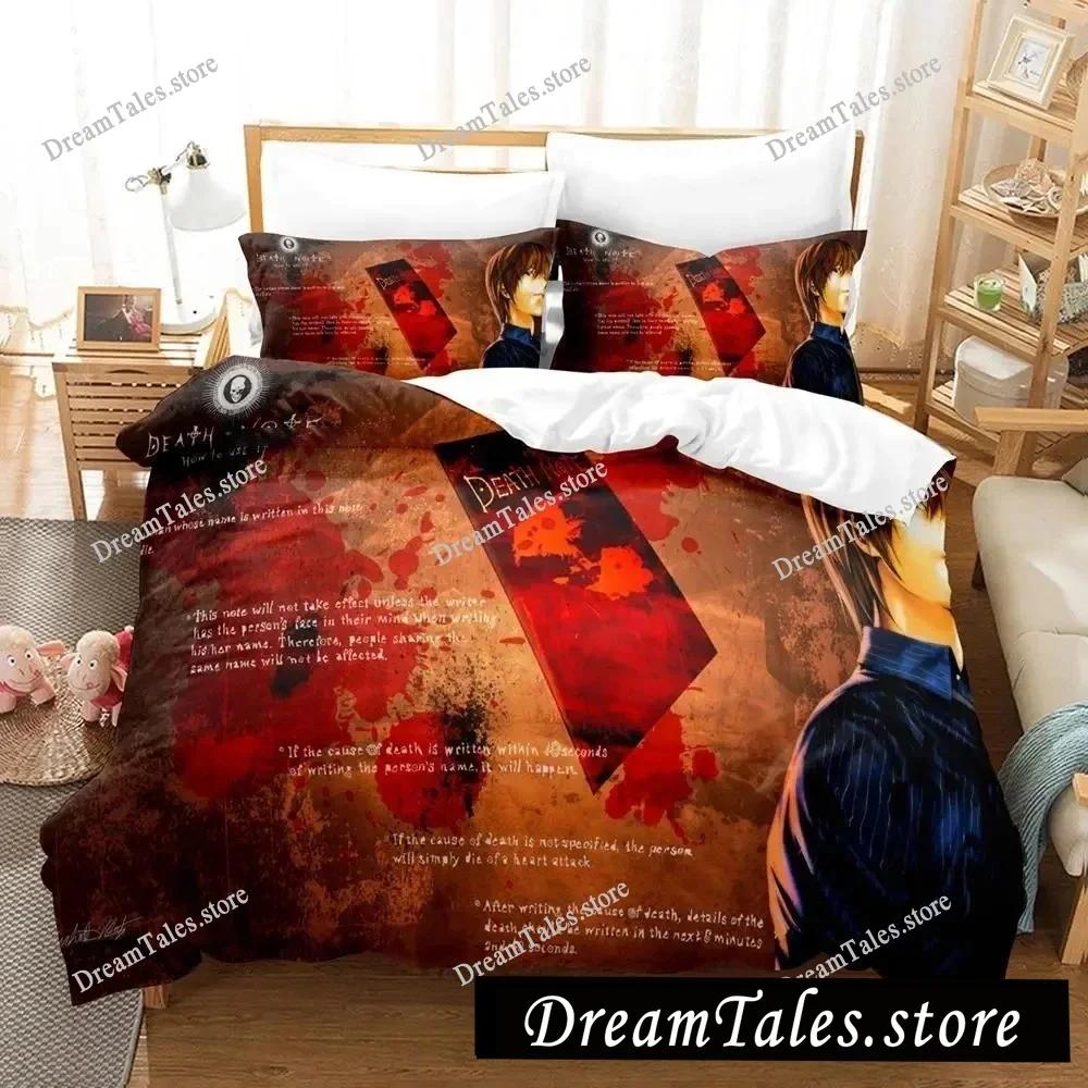 Heimtextilien Cartoons Death Note Bezug Bettbezug Kissenbezug Junge Mädchen Polyester Bettwäscheset King Queen Twin Größe Luxuriöses Geschenk
