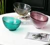 High-Value Gold Rim Glass Salad Bowl - Light Luxury Large Fruit Plate with Elevated Slanted Mouth Design.