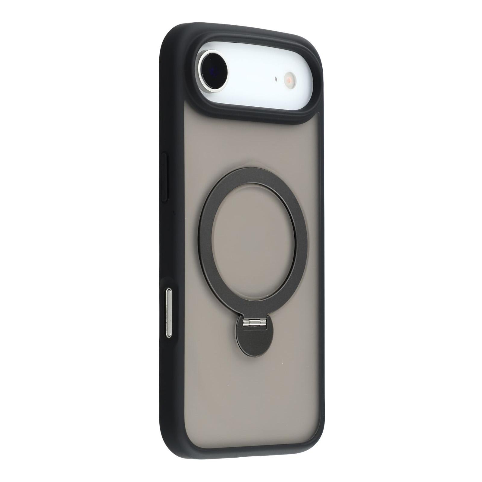 

For iPhone 17 Air Case Rotating Kickstand TPU+PC Magnetic Phone Cover Black
