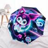 1pc Cute Cartoon Character Automatic Folding Umbrella with Skull Design - Portable 3-Fold Outdoor for Fans, Travelers, Everyday Use, Festive Gift.H098