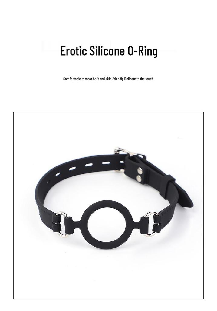 Silicone O-Ring Gag for BDSM, Female Slave Play, Deep Throat, Mouth Biting, Adult Ball Gag.