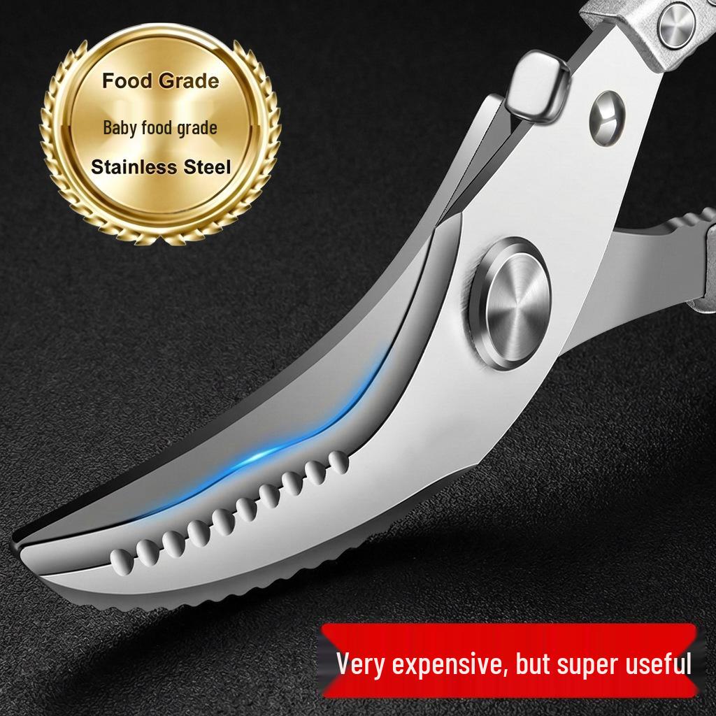 Stainless Steel German Kitchen Shears: Multi-Functional, High-Hardness, Sharp Food and Chicken Bone Shears