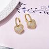 Luxury Romantic Love Heart Hoop Earrings For Women Zincon Crystal Geometric Gold Color Elegant Wedding Bride Earrings Jewelry