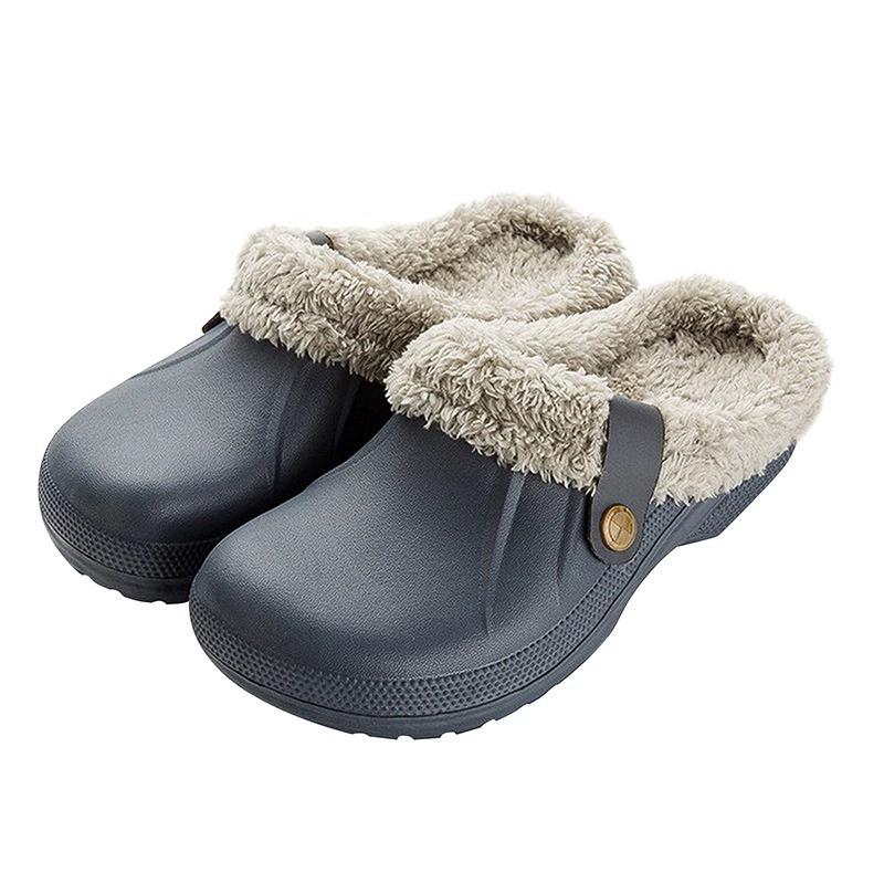 New Home Warm Slippers For Women Men Soft Plush Slippers Female Clogs Outdoor Waterproof Non-slip Cotton Slippers