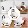 1 set wall food container for cat ceramic feeding hanging hanging bowl for animals repaired bowl for cat (white bowl + wall shelf) | dog food