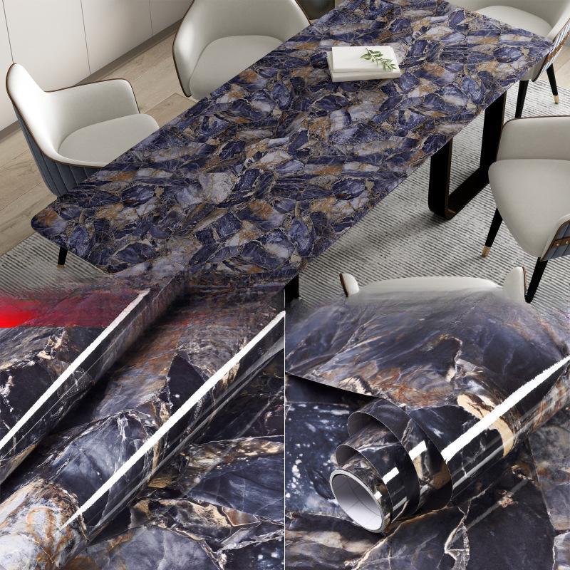 Marble Kitchen Oil-Proof Film Stove Waterproof Moisture-Proof Self-Adhesive Wallpaper Countertop Cabinet Renovation Tile Sticker
