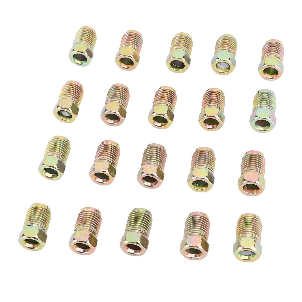 20 Stück Bremsleitungsmuttern Fittings M10 X 1mm Metrische Bremsleitungs-Invertbördel-Fittings für 3/16 Zoll Bremsleitungsrohr
