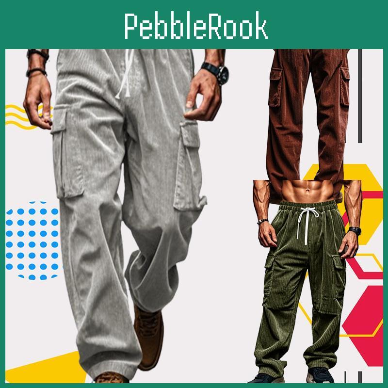 Kalhoty Manšestrové Pánské Zimní Podzimní Retro Ležérní Kalhoty Pánské Streetwear Hiphop Volné Rovné Kalhoty Pánské Vintage Kalhoty Velká Velikost Sportovní Kalhoty