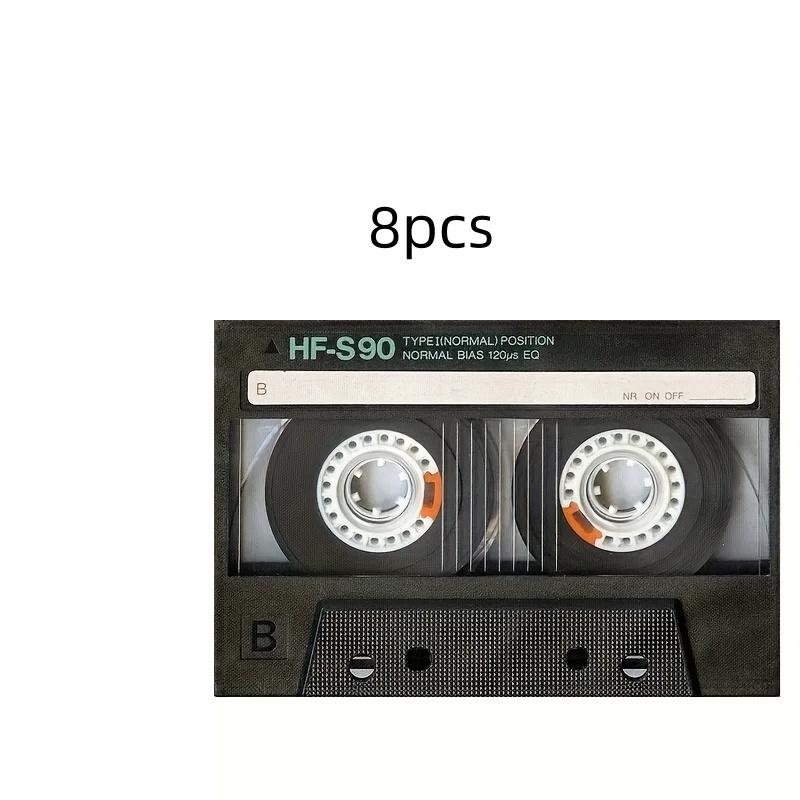 2/4/6/8pcs Set, Retro Music Tape Design Placemats - Rectangular Placemats with Abstract Art Patterns, Suitable for Parties, Home Decoration and