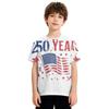 T-shirt Casual da Bambino Girocollo Manica Corta con Stampa Giorno dell'Indipendenza