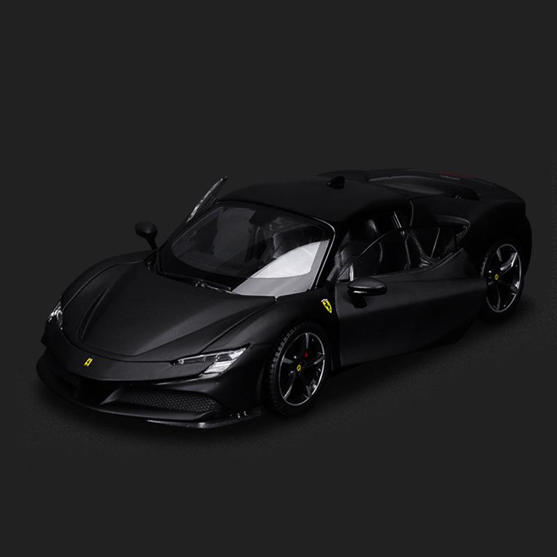 Bimego Ferrari SF90 1:24 Alloy Sports Car Model for Boys - Toy Collection Ornament.