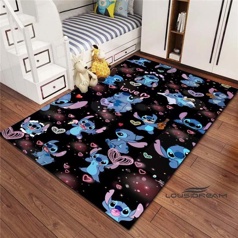 Tappeto Lilo & Stitch con Stampa Cartone Animato – Tappetino per Camera da Letto e Soggiorno / Tappeto Decorativo per Casa Antiscivolo di Grandi Dimensioni