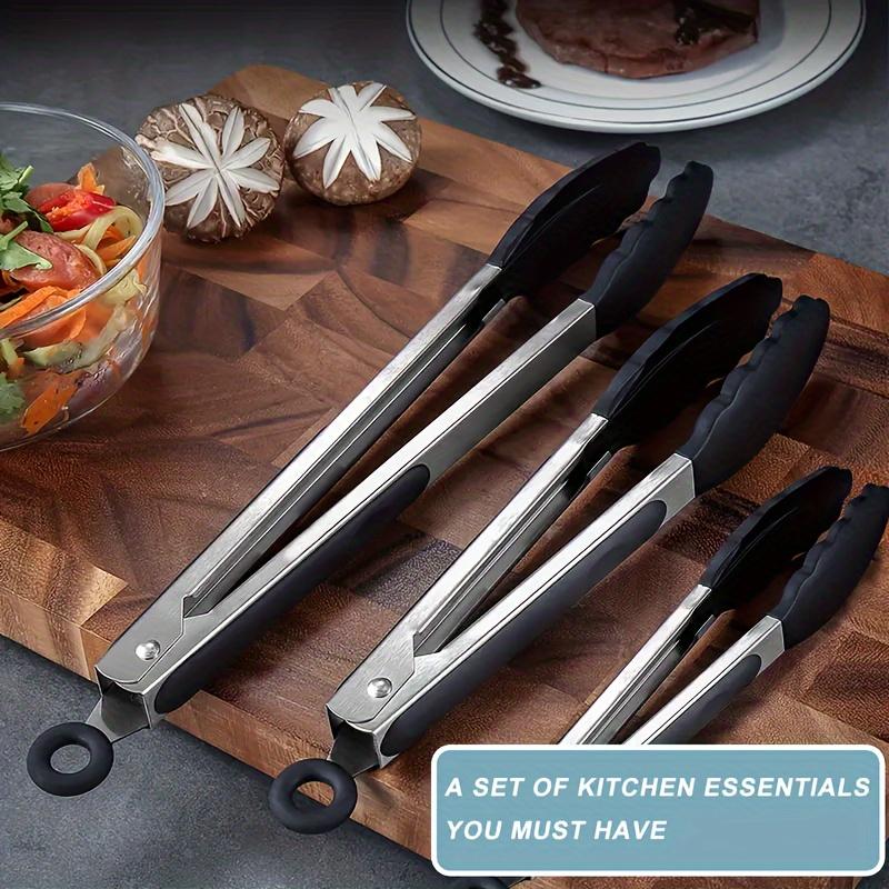 Duurzame 7-inch, 9-inch en 12-inch Keukentangen, Voedingstangen, Keuken Barbecue Gereedschap, Hittebestendig, met een Vergrendelingsmechanisme voor een Stevige Greep