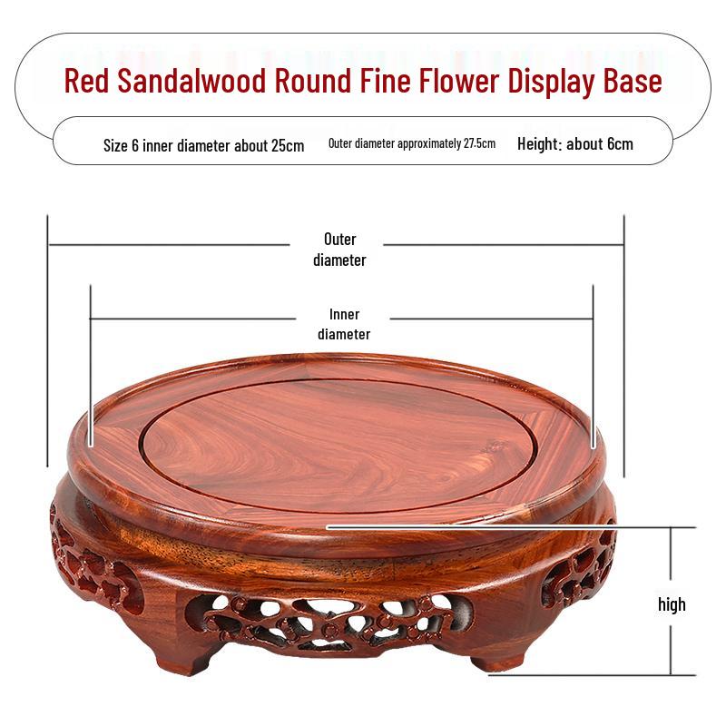 Red Sandalwood Buddha Statue & Vase Stand