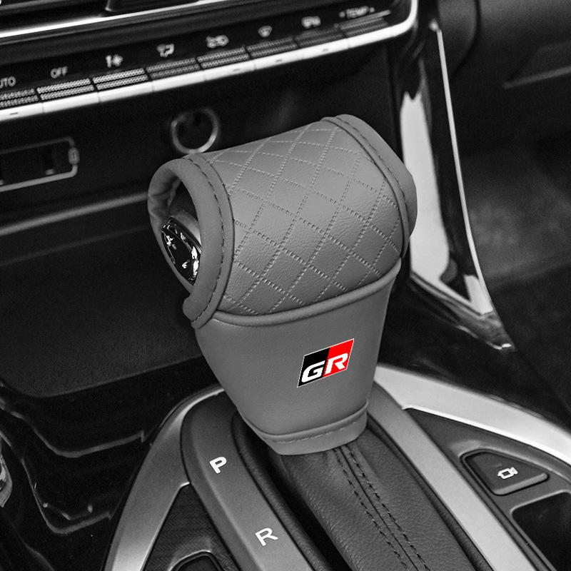 Car Gear Shift Protector Cover Leather Shift Knob Cover For Toyota GR Camry Chr Corolla Rav4 Highlander Yaris Prado Prius