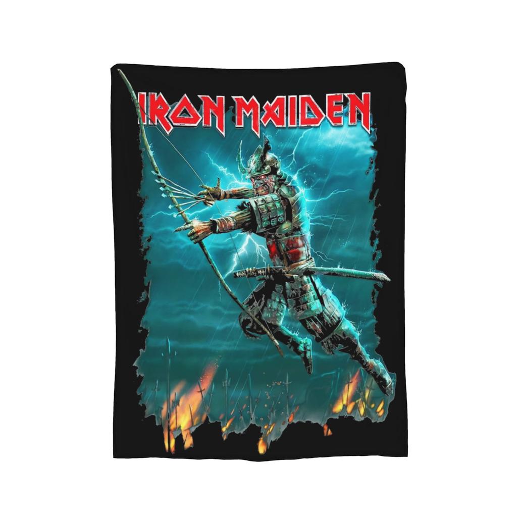 The Son Skeleton 7th Horn I-Iron M-Maidens Blankets Heavy Metal Wool Throw Blankets Summer Air Conditioning Portable Bedspread