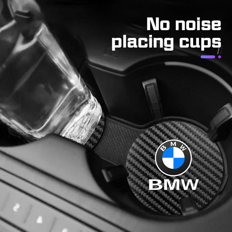 BBJK3 2Pcs Car Coaster  For BMW 1 2 3 4 5 6 7 Series X1 X3 X4 X5 X6 X7 F20 G20 G30 G05 G11 F15 F16 G01 G02 Water Cup Mat Non-slip Pad