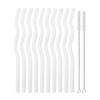 12Pcs Colorful Glass Straws Wavy Reusable Drinking Straws Eco-friendly Straws for Drinks Coffee Milk Tea Straw Barware